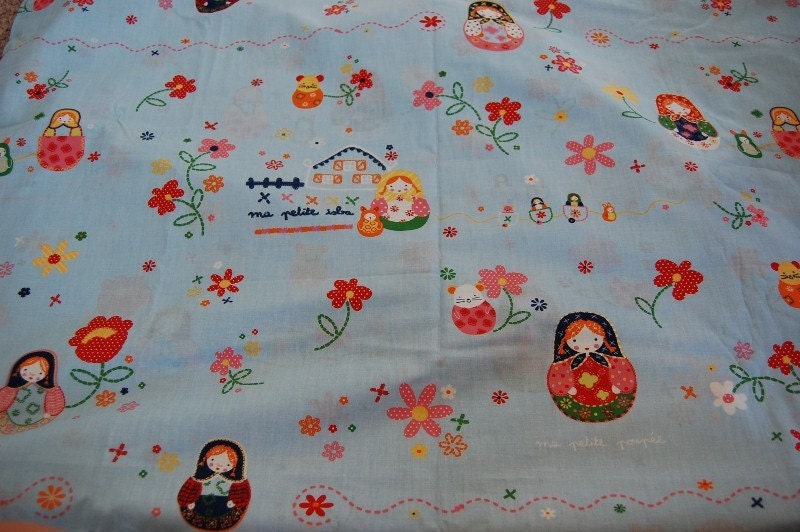 Boutique Euro Catimini Petrouchka Matryoshka Russian Doll Fabric 1 yard Kawaii