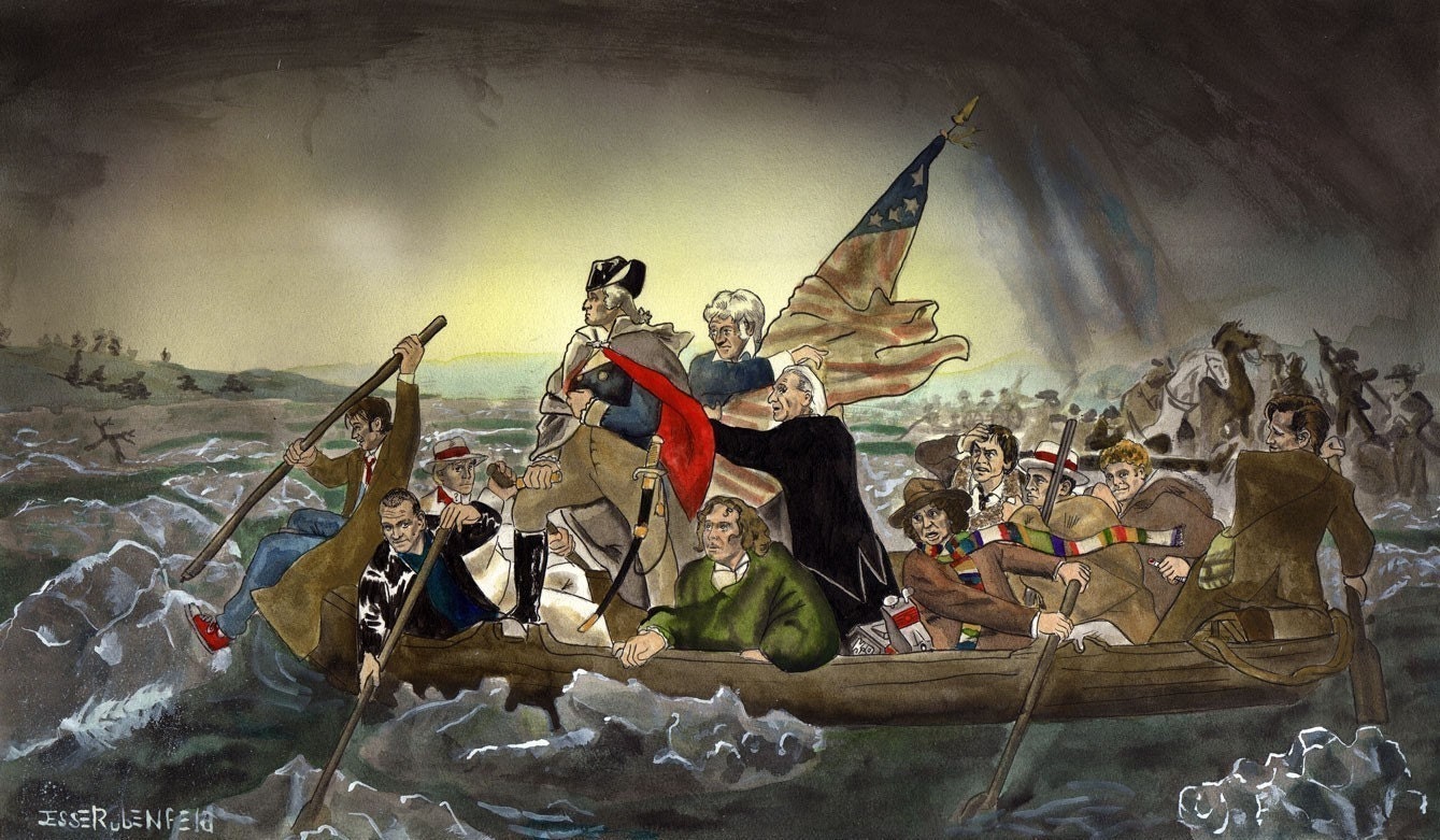 Whos Crossing the Delaware print- Doctor Who