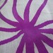 4 PIECES Silk vintage fabric remnant japanese kimono meisen weave purple ivory & black WITH FLAWS