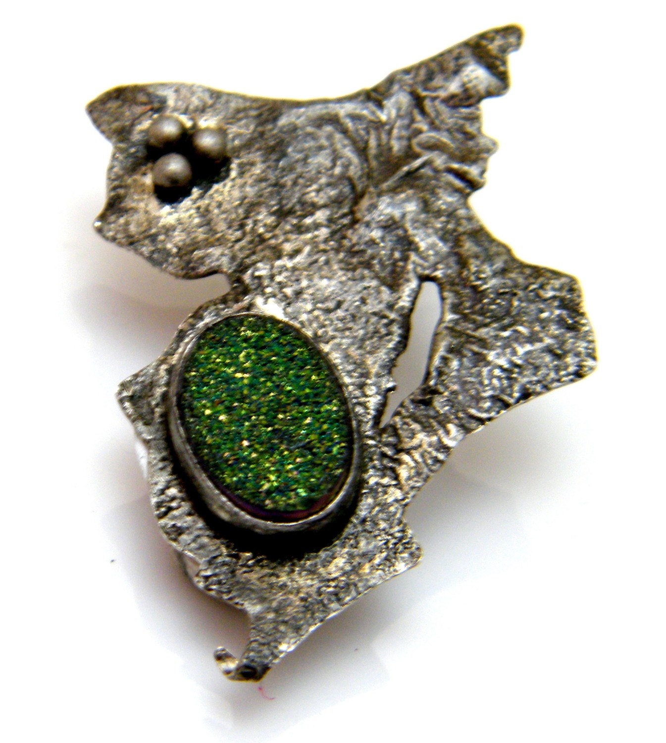 Reticulated Green Sparkly Druzy
