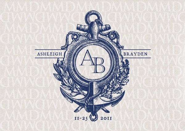 Anchor Nautical Wedding Logo & Monogram