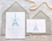 Eiffel Tower Paris Wedding Invitations - Deposit