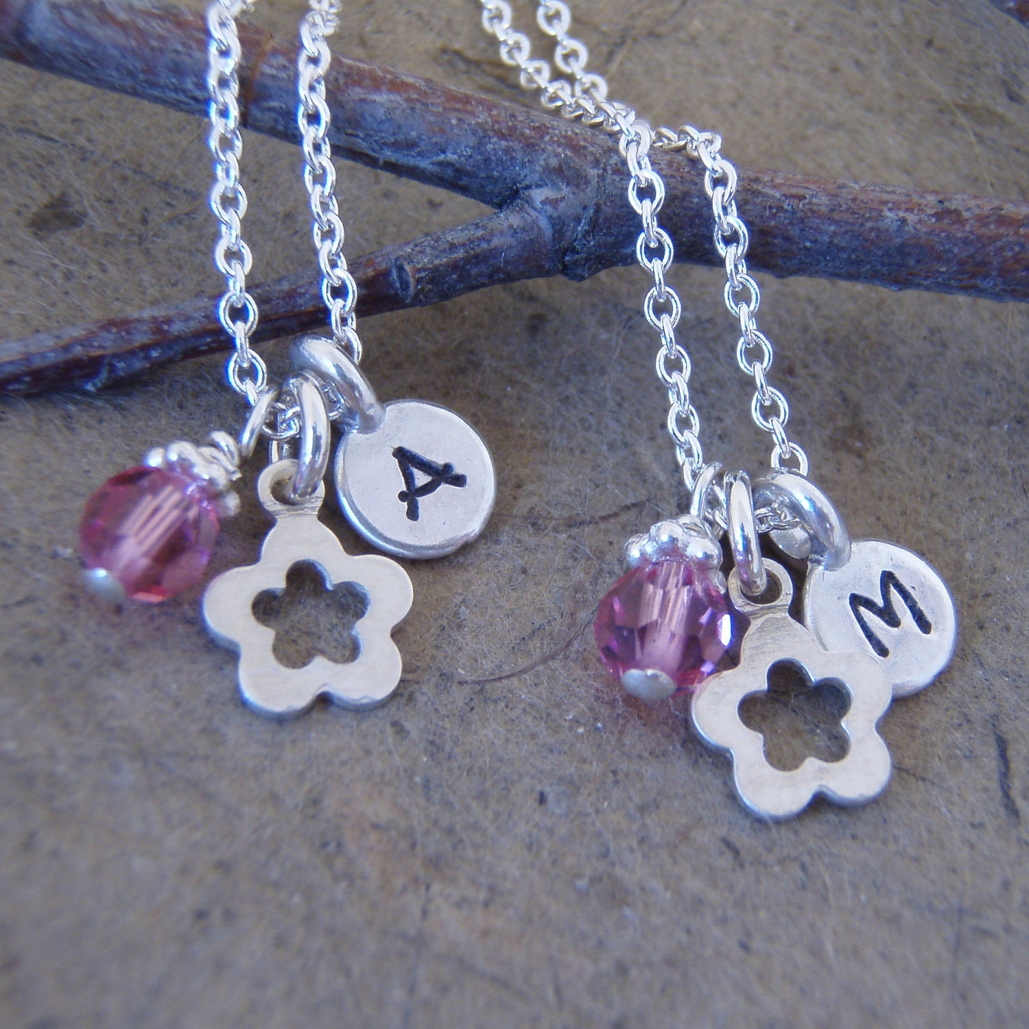 Tiny flower girl necklace - ONE necklace - Sterling silver necklace for little girls