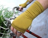 Short Gold Palm Fingerless Gloves - Bamboo Eco Friendly