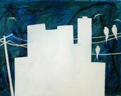 Whiteout Skyline 8 X 10 fine art painting print