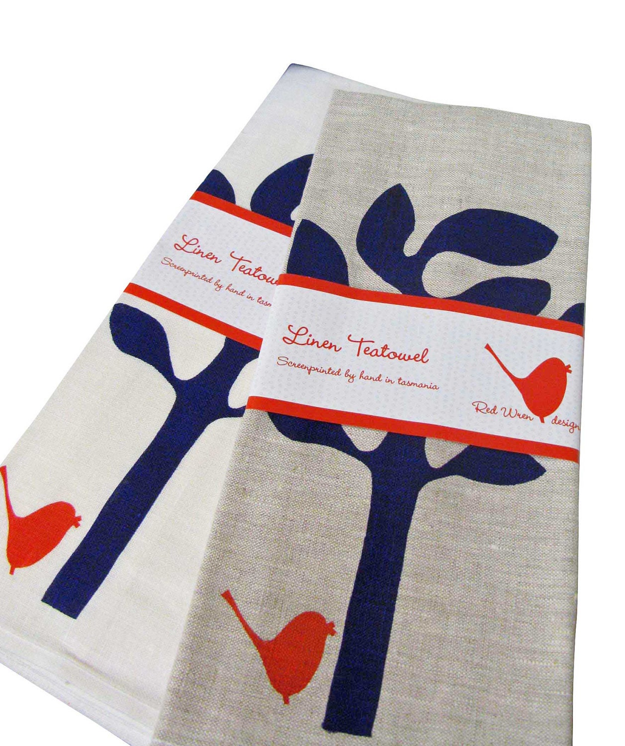 Seaweed Tree Linen Tea Towel