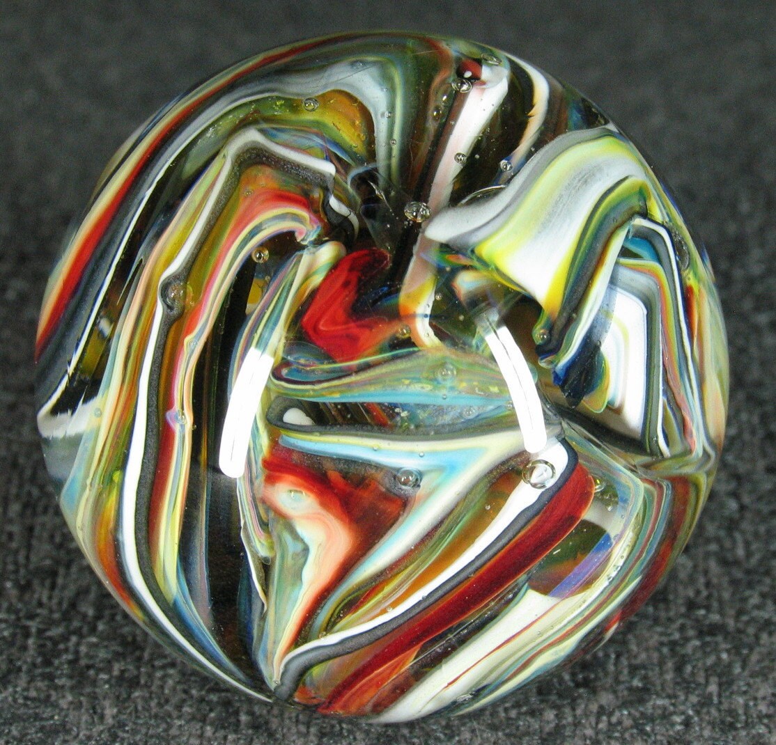 Mad Man Marbles 1 1/2" Multi Color Swirl Marble