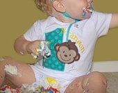 Mod Monkey Boys First Birthday Personalized Shirt...Second Birthday...Third Birthday