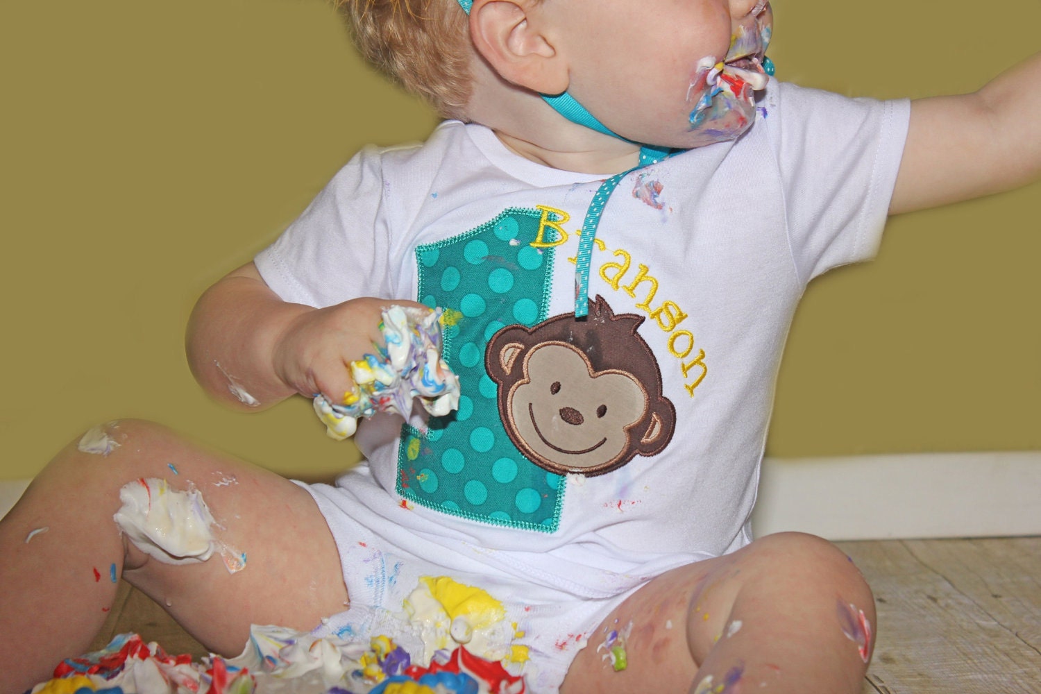 Mod Monkey Boys First Birthday Personalized Shirt...Second Birthday...Third Birthday