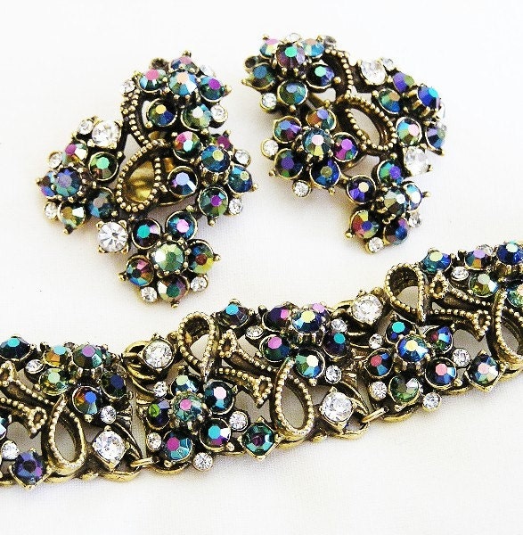 Florenza Peacock and Clear Demi Parure