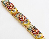 Mosaic Italy Bracelet Yellow Red and Teal