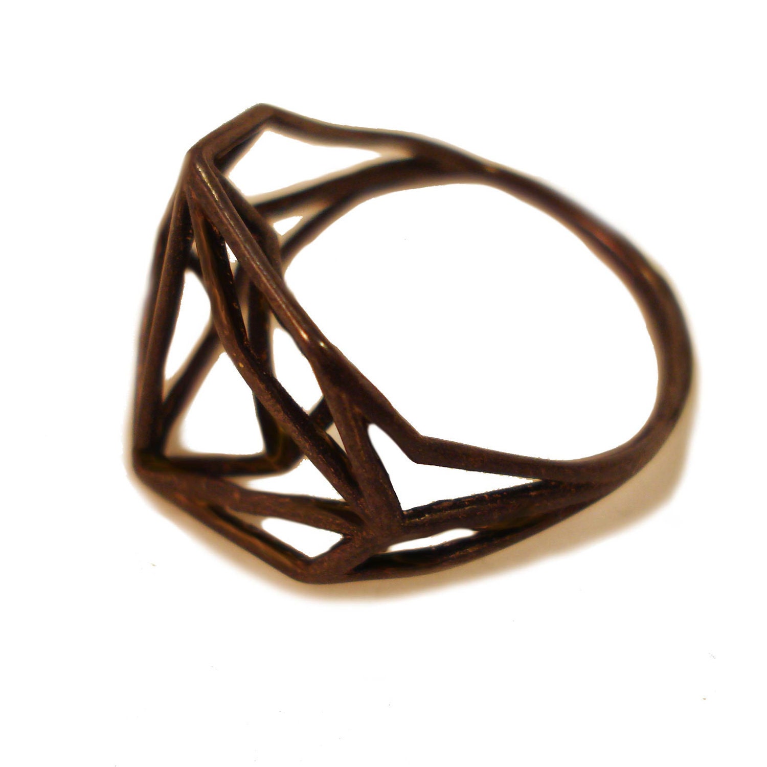 Architectural Structure Geometric Sterling Silver Blackened Ring
