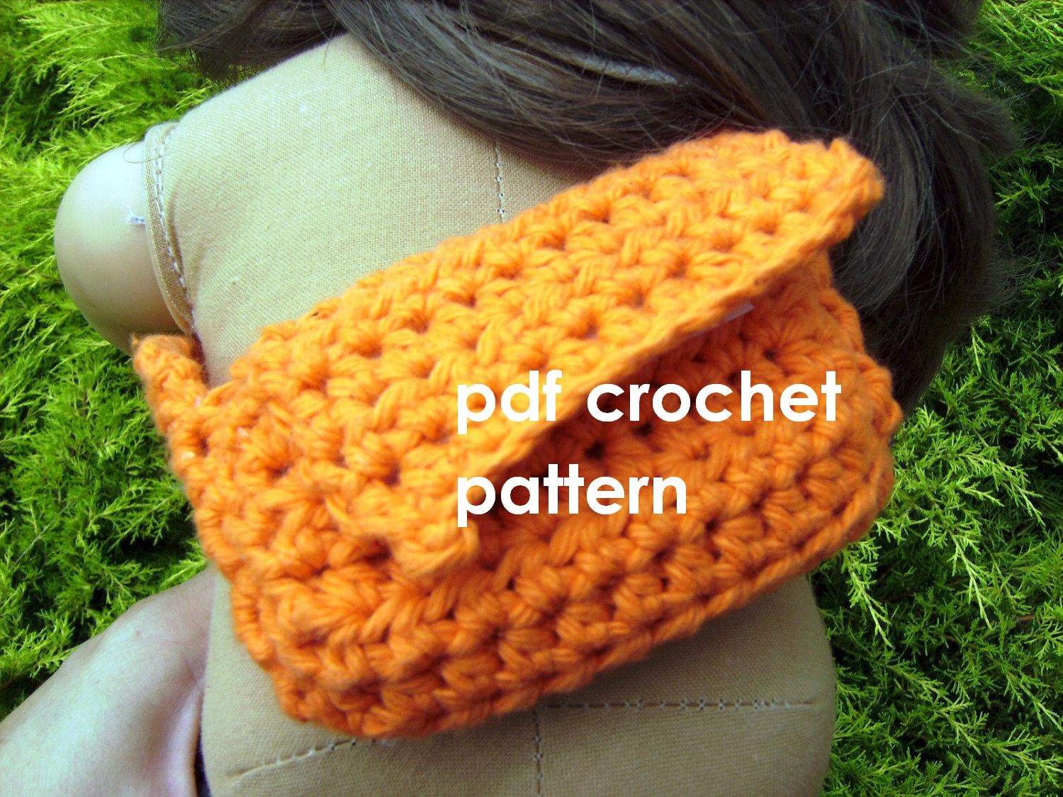 PDF Crochet Pattern - Cotton Messenger Cycling Biking College Bag or Purse for 18 Inch American Girl Doll