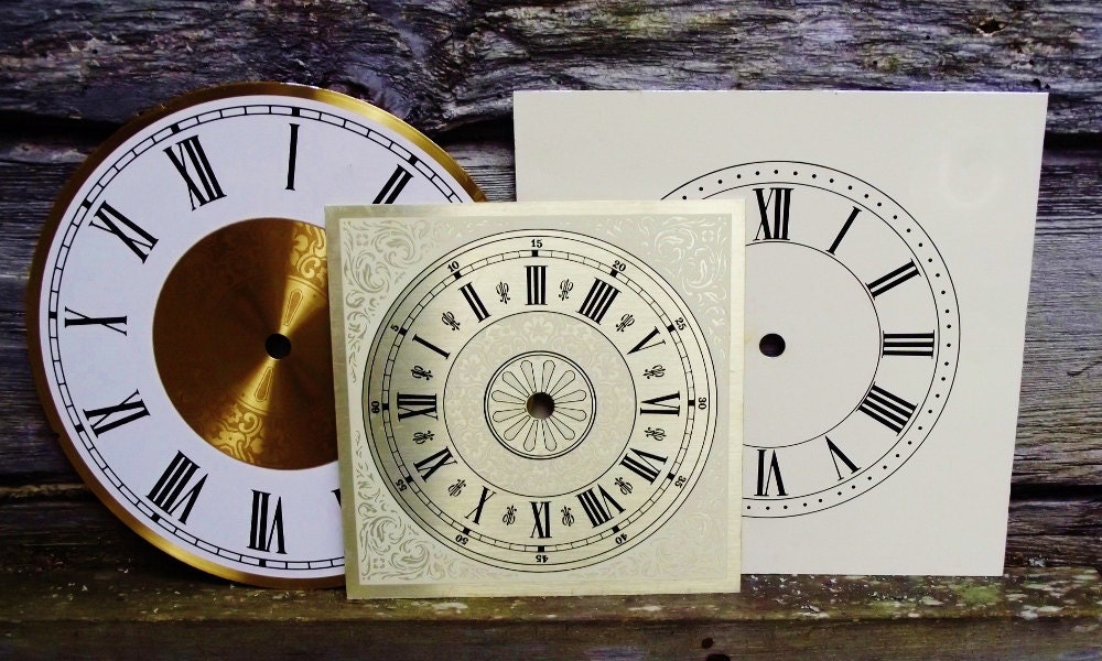 Vintage Clock Face Trio Metal Instant Collection