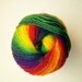 Wool Sock Yarn - Mary Maxim Step It Up Yarn - Rainbow Yarn - Color Tiedyed - Super Fine 1 Yarn