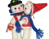 Mr and Mrs Snowman are singing Christmas Carol PDF Email Knit Pattern