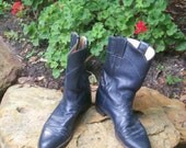 Faithful Ole Justin Boots Rodeo Western Cowboy Navy Blue Leather Mens Size 8 / Womens Size 10