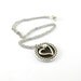 Silver Brass Heart Necklace Hammered Trinity Brass White Glass Pearl Chain Dangle