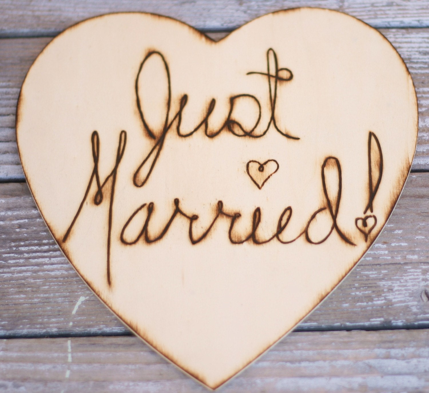 Rustic Just Married Wedding Sign Photo Prop Flower Girl or Ring Bearer (item E10515)