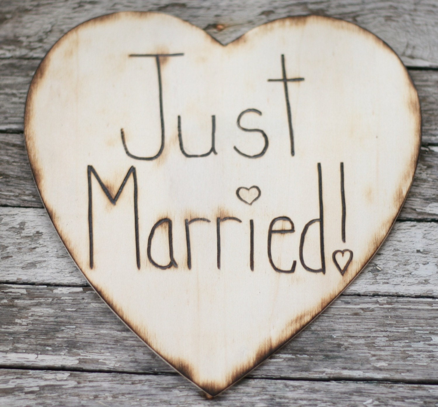 Just Married Wedding Sign Photo Prop Flower Girl Ring Bearer Alternative Woodland Rustic