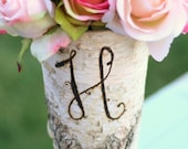 Personalized Monogrammed Tall Birch Wood Vase Rustic Decor (Item Number 140176) - braggingbags