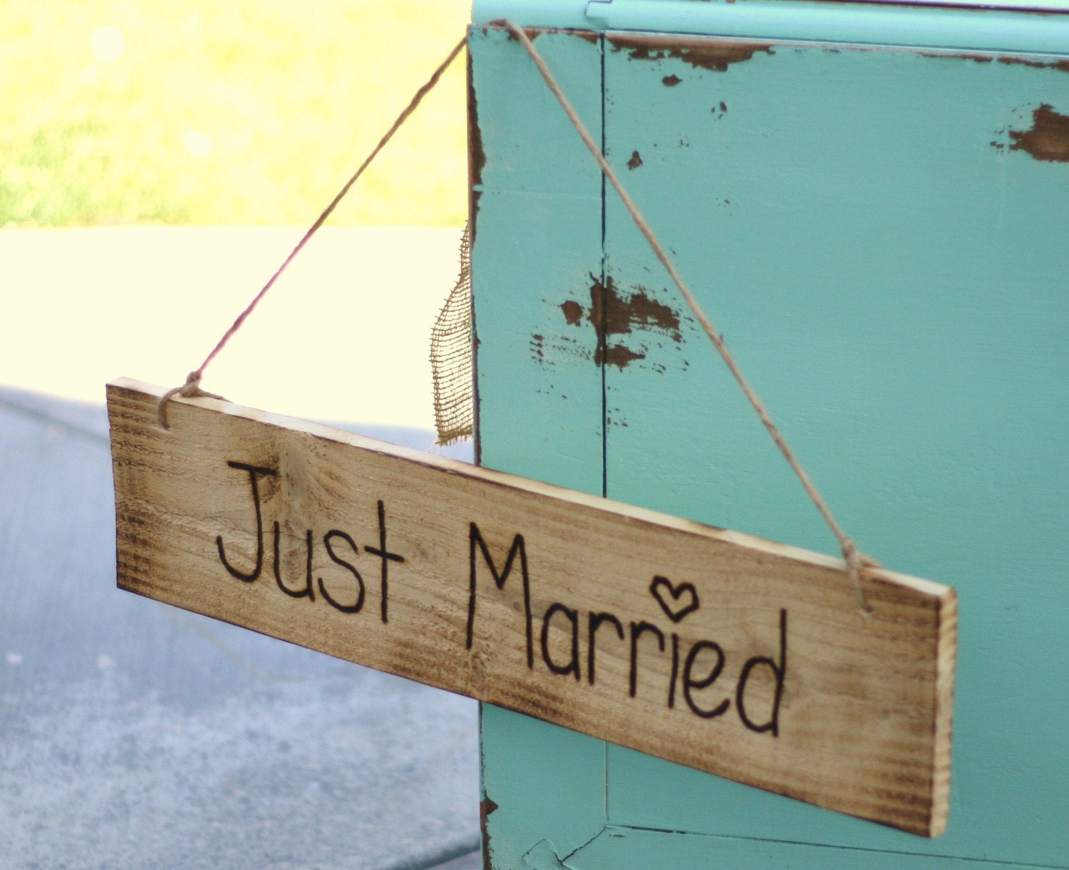 Just Married Sign Rustic Wedding Decor (item E10004)