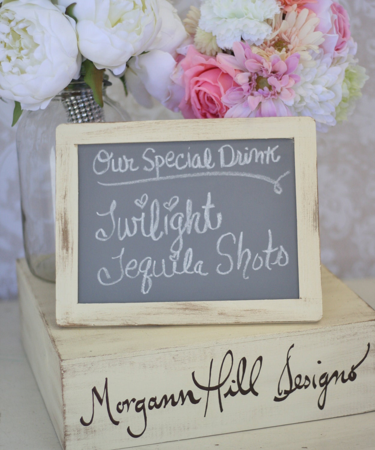 Rustic Wedding Chalkboard Sign 7x10 Frame Shabby Chic Decor (item P10164)