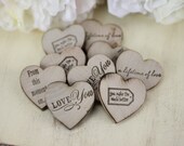 Rustic Wedding Favors Wood Heart Magnets Set of 50