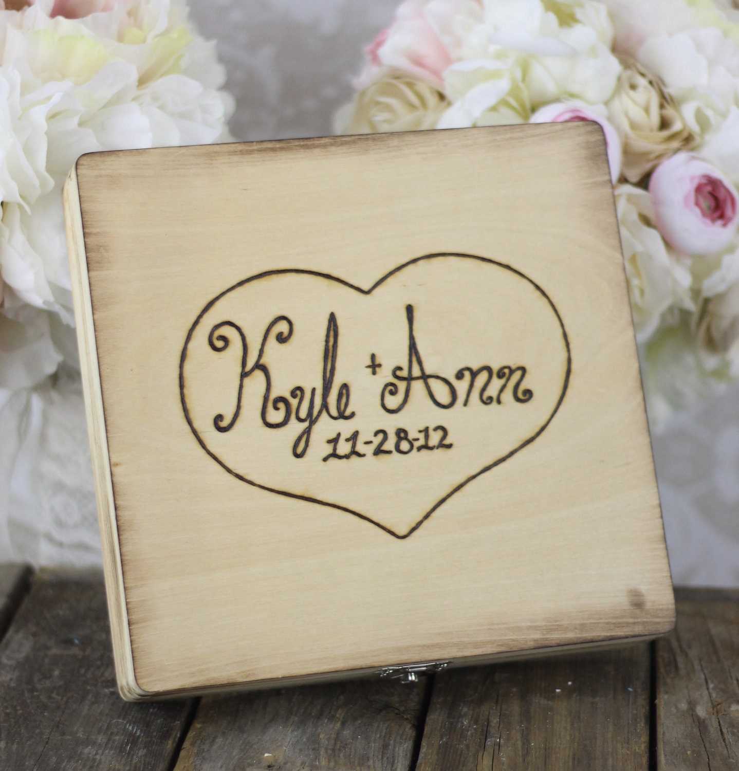 Personalized Guest Book Box Rustic Wedding Decor by Morgann Hill Designs Medium Size