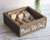 Rustic Wedding Favors Wood Heart Magnets Vintage Inspired Shabby Chic - braggingbags
