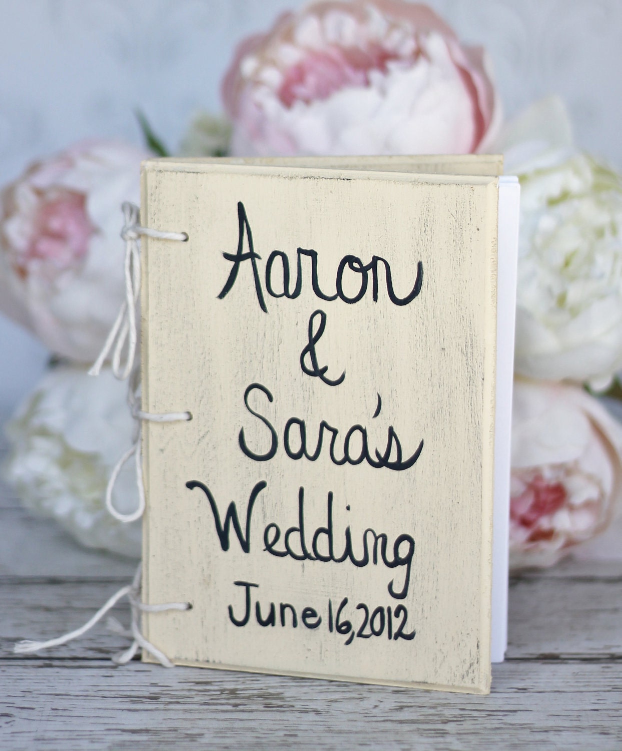 Personalized Wedding Guest Book Shabby Chic Decor (item P10370)