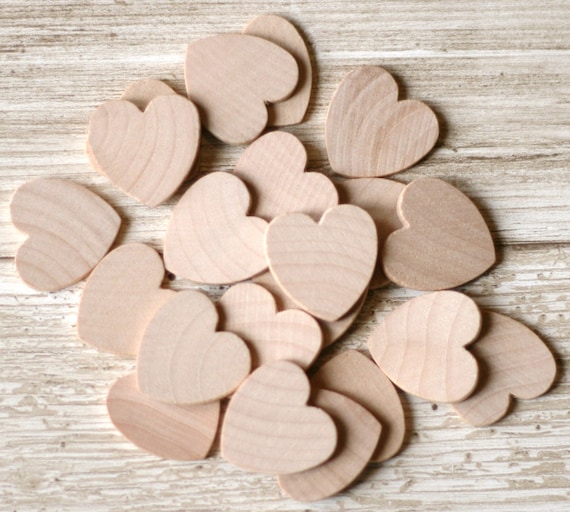 100 Wood Hearts Unfinished Wood Craft Supplies DIY Wedding Rustic Chic