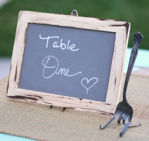 Set of 12 Vintage Old Silverware Fork Easels For Wedding Signs (item M10441)