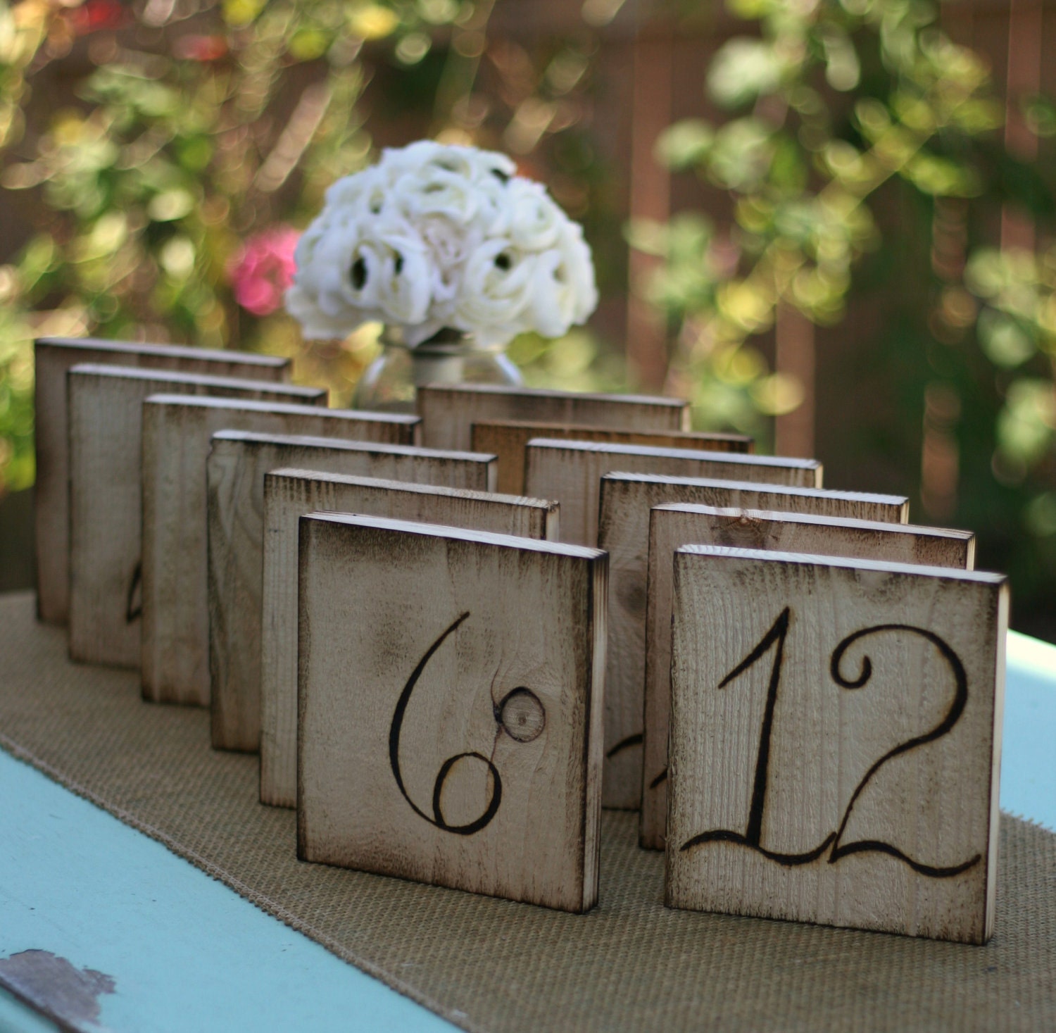 Wood Table Numbers Rustic Wedding Chic (item E10116)