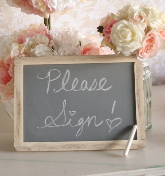 Rustic Wedding Chalkboard Sign Frame Distressed Barn Wood Shabby Chic Vintage Inspired