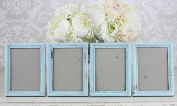 Wedding Frames 5x7 Vintage Inspired Shabby Wedding Decor SET of 4 (item P10196)