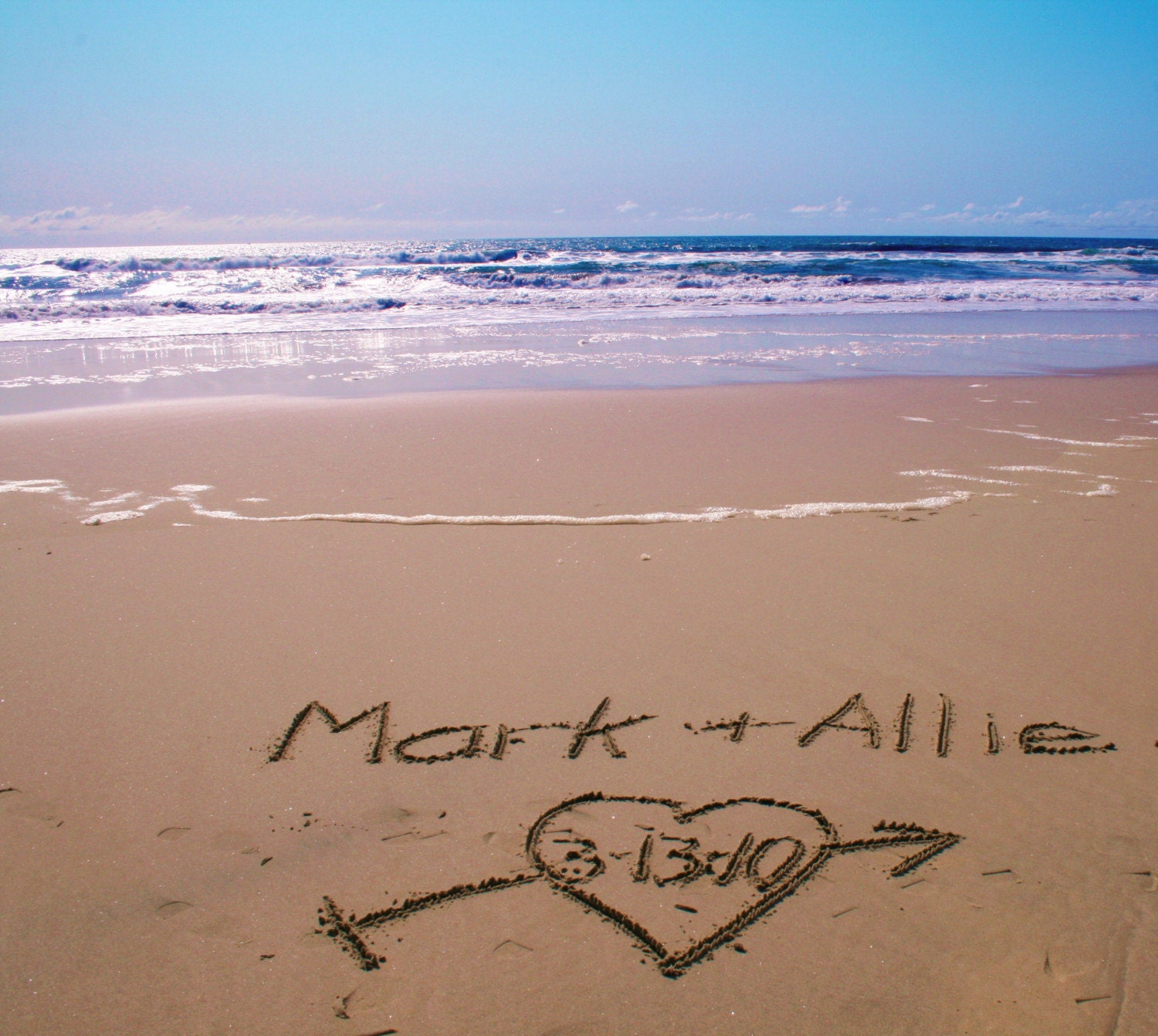 Wedding Couples Names Written In The Beach Sand Unique Personalized Wedding Gift