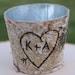 Short Birch Vase Centerpiece Flower Arrangement Holder Rustic Wedding Decor