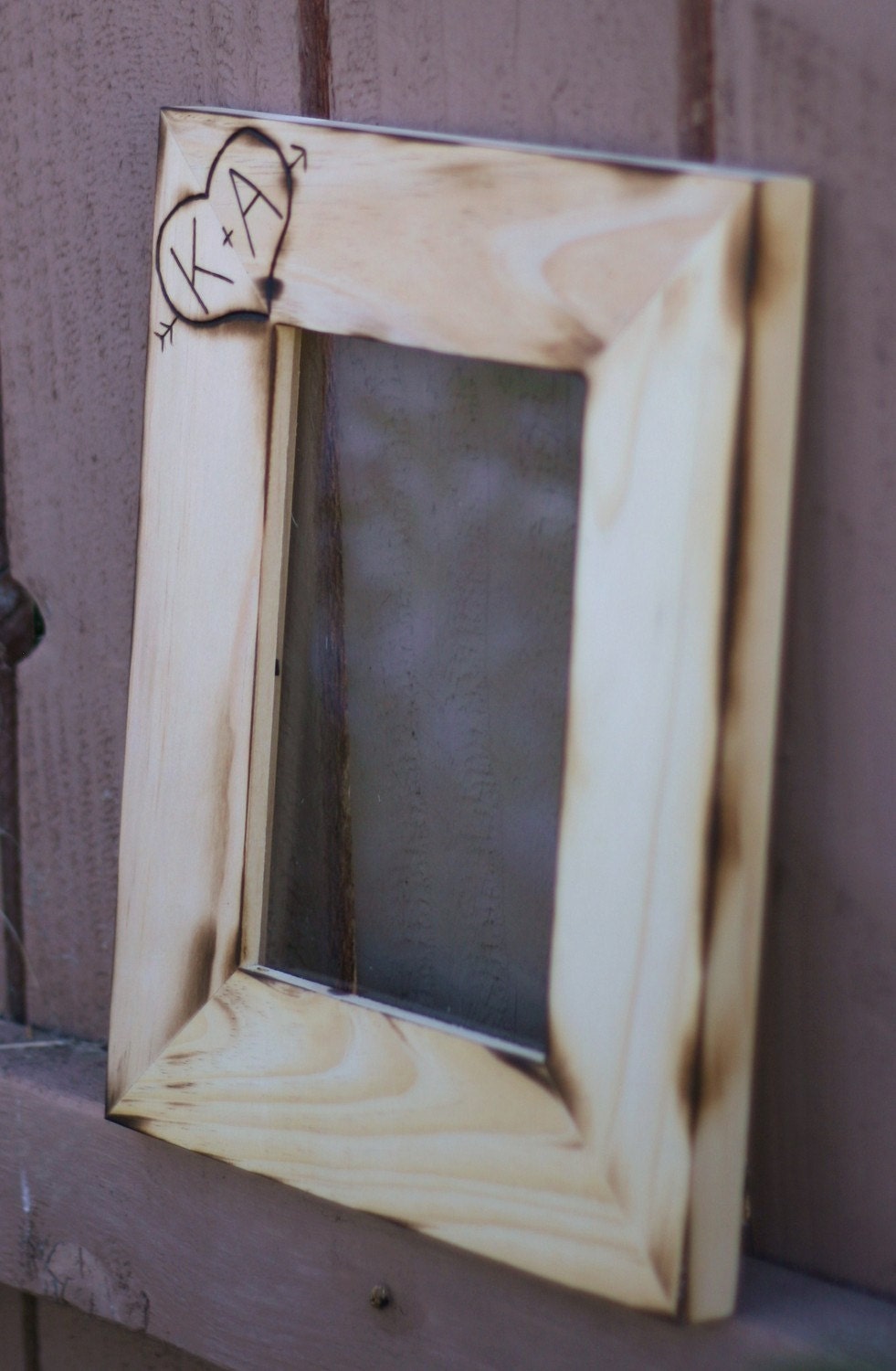 Personalized Wedding Frame Engraved Rustic Wood (item E10255)