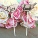 Love Birds Cupcake Cake Toppers Rustic Personalized Wedding Decor (item E10042)
