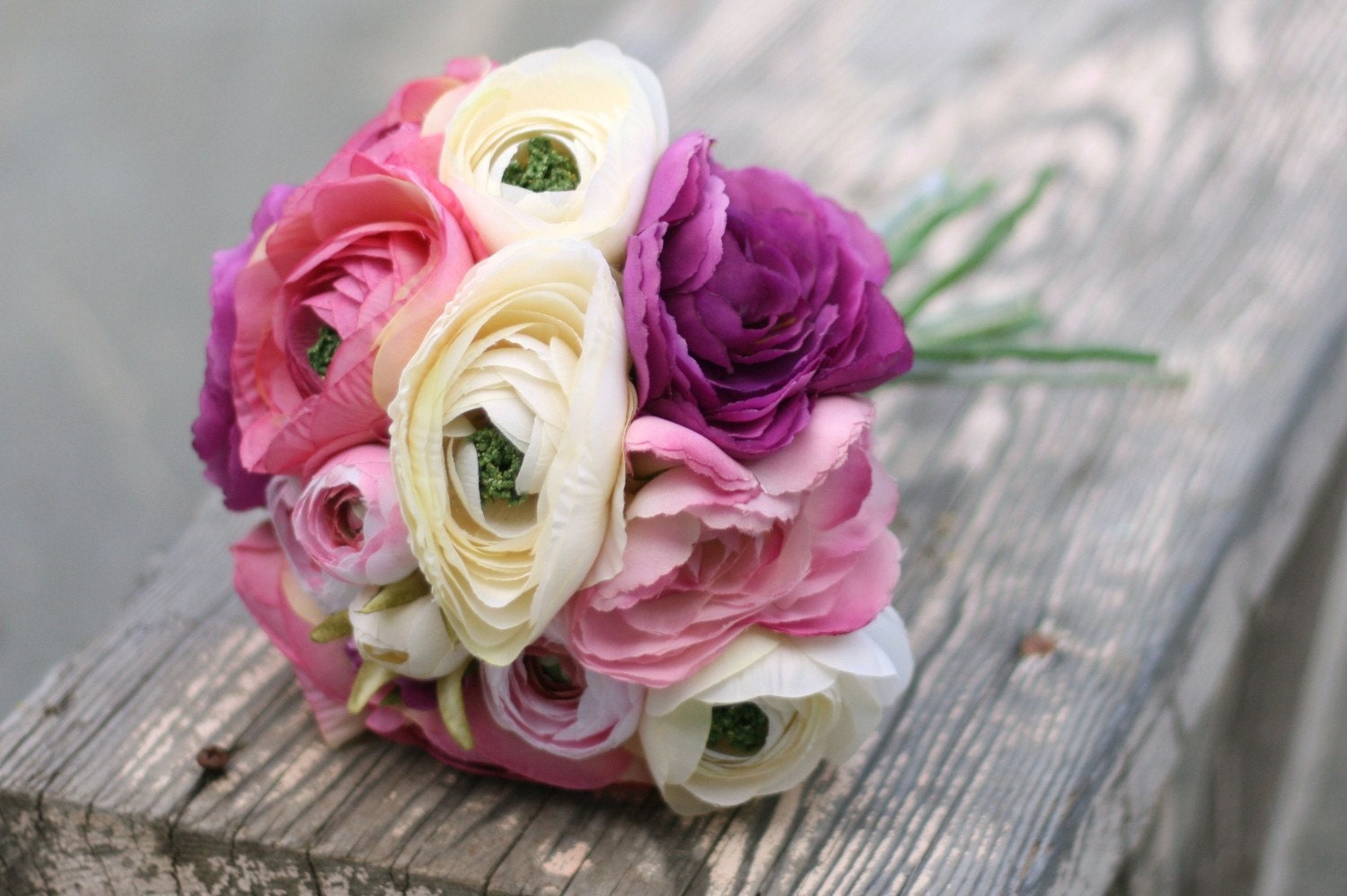 Bride Bouquet Cream Ivory Pink Peony Peonies Ranunculus Stems Wrapped In Grapevines
