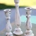 Shabby Chic Candle Holders Distressed Paint Rustic Wedding Decorations SET of 10