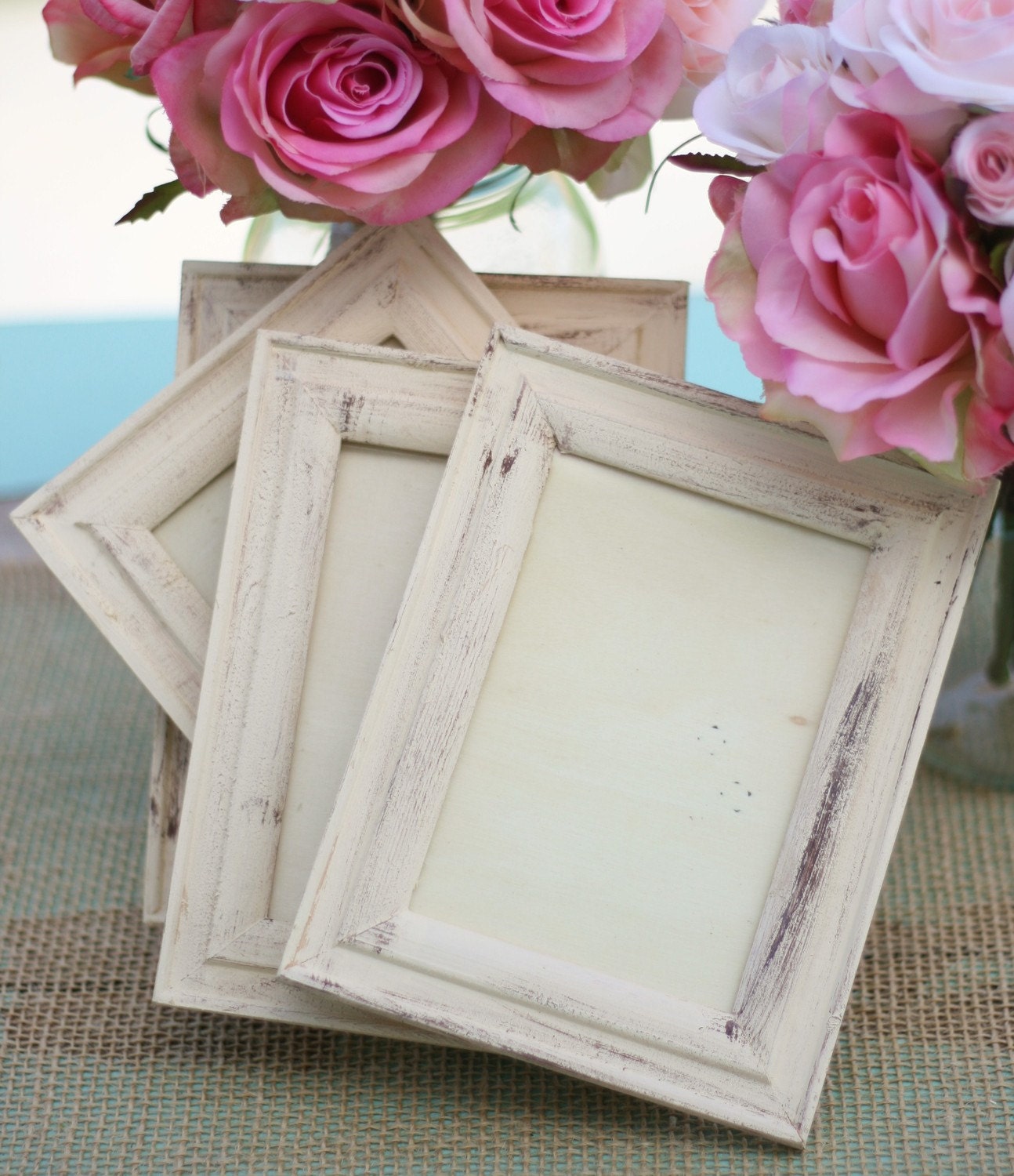 Wedding Frames Shabby Chic Distressed Signs SET OF 6 (item P10161)