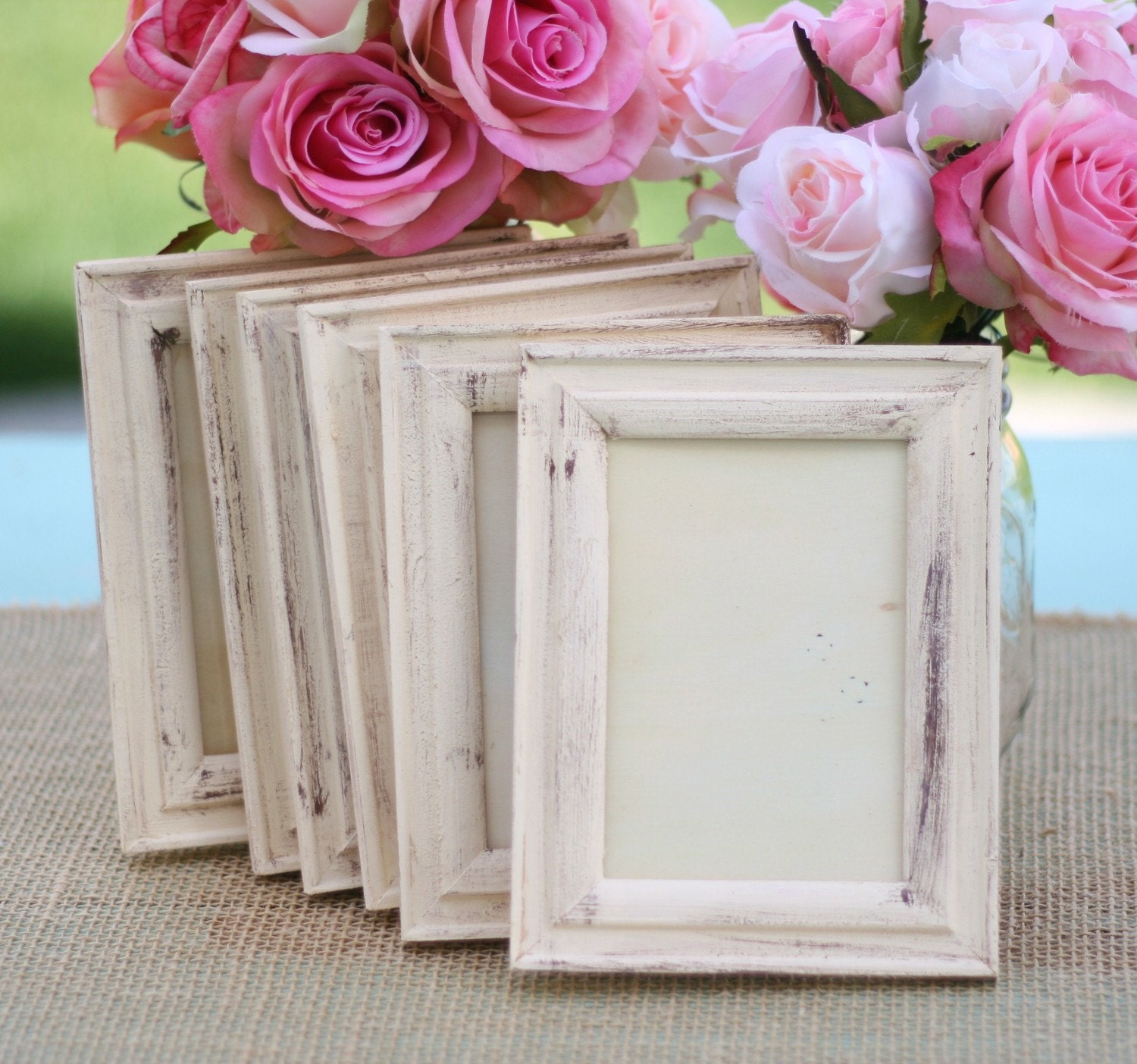 Wedding Frames Shabby Chic Distressed Signs SET OF 6 (item P10161)