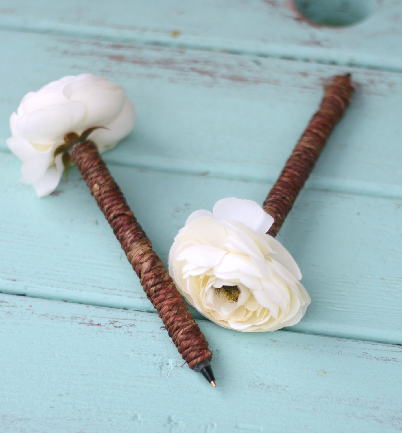 Guest Book Pen Rustic Wedding Decor SET of 2 (item F10280)