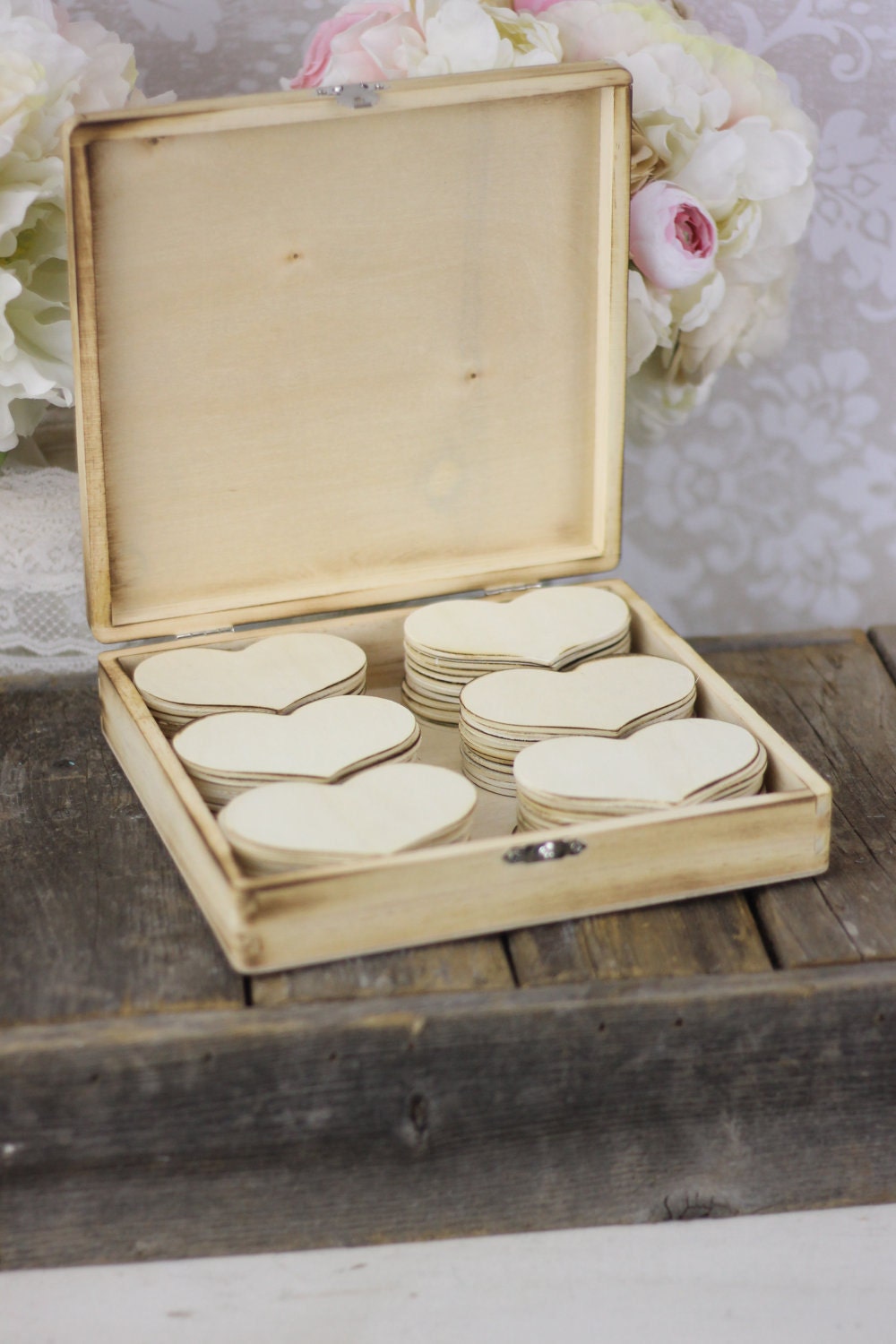 Wood Guest Book Box Rustic Wedding Decor Medium Size (item M10439)