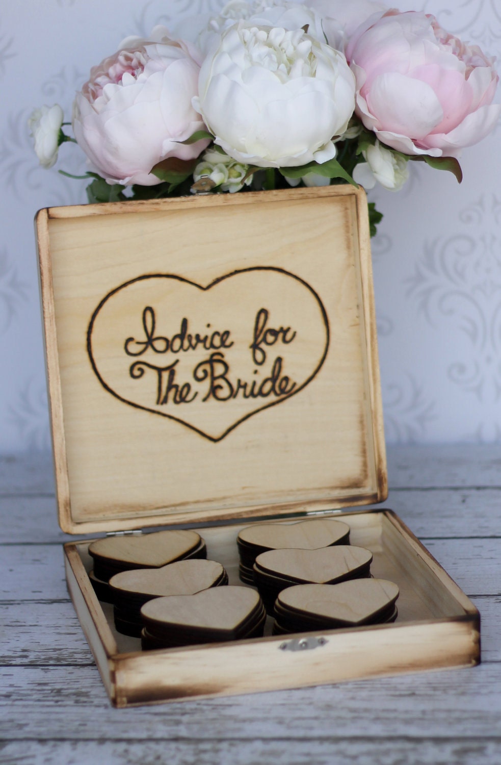 Bridal Shower Guest Book Rustic Wedding Advice Box Shabby Chic Decor (Item Number 140253)