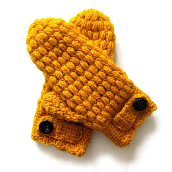 Puff Mittens Crochet Pattern