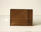minimalist wallet / vegan card case : espresso brown on tan - "off the grid"