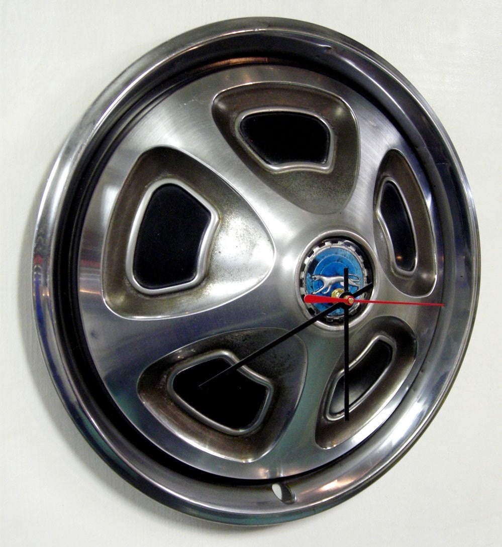 Mercury Cougar Hubcap Clock - 1969 - 1970 Merc Hubcap Wall Clock